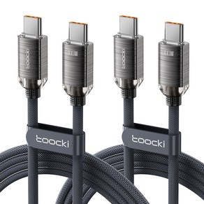 Toocki 100W C to C PD 초고속 충전 케이블, 2m, 블랙, 2개