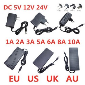 직류 5V 12V 24V 어댑터 전력 공급 장치 교류 100 V240 V 1A 2A 3A 5A 6A 8A 10A LED 스트립 조명 및 CCTV 전등용 충전기 변압기 어댑터, 7) 1A  UK24V, 7) 1A - UK - 24V