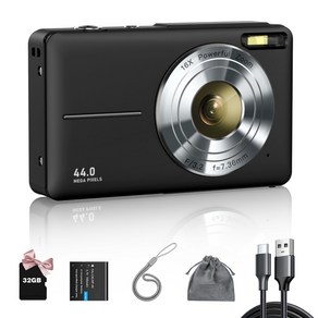 ZOSTUIC 디지털 카메라 2.4 inch 4400W HD 1080P 16X 줌 카메라 + 32GB 메모리 카드 손떨림 방지 컴팩트 카메라 소년 소녀 기념일 생일 크리스마스 선물