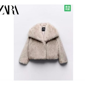 ZARA 겨울 여성 루즈 인조모피 숏자켓 하프코트 재킷 크롭 4360240