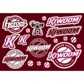 [키움히어로즈] 야구 KBO 응원봉 자동차 스티커, 1장, 키움히어로즈 무광