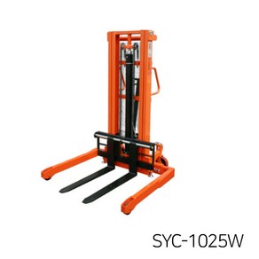 쌍용리프트 지지대 확장형 수동 스태커 1톤 SYC-1015W / SYC-1025W