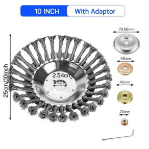 예초기트리머 철사 휠 브러시 디스크 잡초 커터 헤드 정원 잔디 범용 도구 업그레이드 인치 신제품