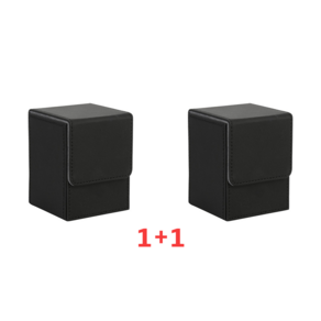 [1+1] PU 가죽 덱케이스 TCG 포카 포토카드 스포츠카드 포켓몬카드 유희왕 카드보관, 블랙+블랙, 2개
