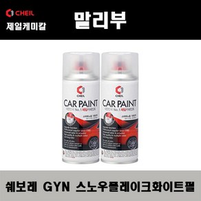 쉐보레 말리부 GYN 스노우플레이크화이트펄(2개가 한세트) 스프레이 자동차 도색 차량용 카페인트, 2개