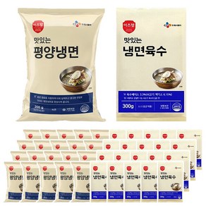 CJ 이츠웰 맛있는냉면 냉면육수 각 20개씩 (총 40개), 300g, 20개