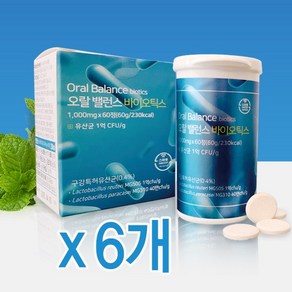 오랄밸런스 바이오틱스 1000mg x 60정 / 구강 특허유산균+장유산균 / 입냄새 NO, 6개