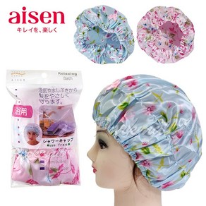 일제 AISEN 플라워 샤워 헤어캡 (세안 샤워캡 사우나 트리트먼트 헤어케어 목욕캡), 핑크9018, 1개