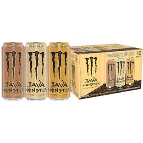 Monster Energy Java 버라이어티 팩 자바 몬스터 Mean Bean Loca Moca 솔티드 캐러멜 커피 에너지 드링크 425.2g15온스 12팩 21721