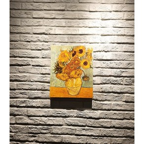 해바라기 돈 들어오는 그림 반아트 리얼 붓터칭 [캔버스 관 엔틱 액자] 빈센트 반 고흐 해바라기 그림 인테리어 소품 금전운 그림, 캔버스(노프레임), 1개