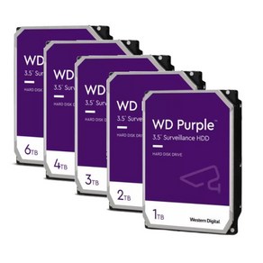 WD 정품 CCTV하드 AS 3년 보증 웨스턴디지털 PURPLE 퍼플 HDD NVR DVR 녹화기용 NAS용 보안용 하드디스크, 1TB, WD11PURZ