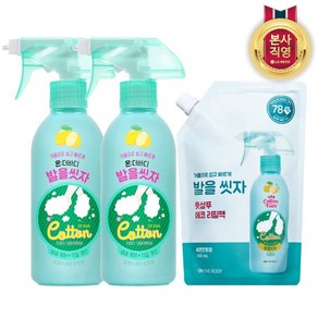 온더바디 코튼풋 발을씻자 풋샴푸 레몬 385ml 2개 + 리필 500ml, 1개