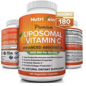 뉴트리베인 프리미엄 리포조말 비타민 씨 Nutivein Liposomal Vitamin C 1600mg 180정 1팩, 1개