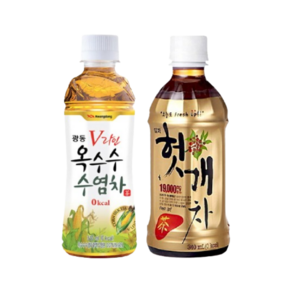 [한번에먹자쇼핑몰] 차 음료 2종 혼합세트 광동 V라인 옥수수수염차 340ml 10개 + 일화 헛개차 340 10개 / 총 20개, 1개