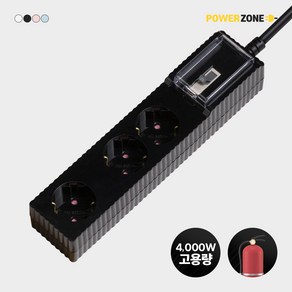 웨이브 자동소화 고용량 멀티탭 과부하차단 3구 50cm 1.5m 3m 5m 7m, 7m블랙 W9CB370BK, 1개