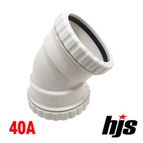 HJS DRF 원터치 45도 엘보 소켓 40A (PVC 신형 45L 이음관 PPI 평화 부속), 1개