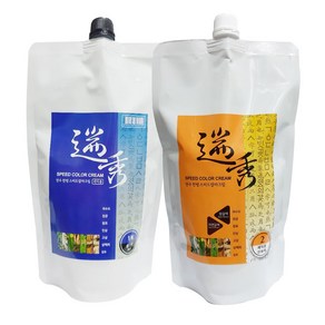 천수 한방 스피드 칼라크림 1제500g+2제500g/암모니아없는 염색 새치염색, 1N 블랙, 1개