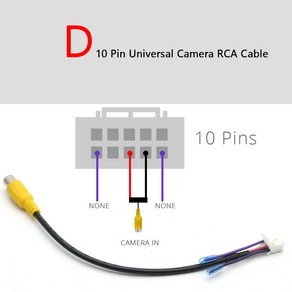 액세서리 입력 RCA 범용 소켓 6 케이블 라디오 12 자동차 8 10 배선 비디오 후방 커넥터 차량 어댑터 카메라 핀 안드로이드, D-10Pin D, 1개