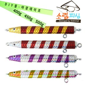 홀로그램 대구 봉메탈 메탈지그 2개입 400g 450g 500g, 핑크+골드, 1개