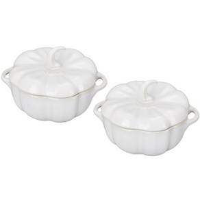 스타우브 호박 꼬꼬떼 15cm 시나몬, 0.5-qt 2-pc set, 러스틱 아이보리