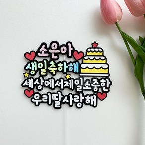 딸생일 아들생일 아이생일 아이생일파티준비 아이생일용품 생일토퍼 생일케이크토퍼 기념일, 1개