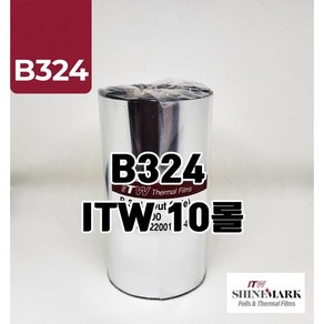 B324 110mmx300M 10롤 바코드리본 ITW 레진리본 페트지라벨인쇄, 10개