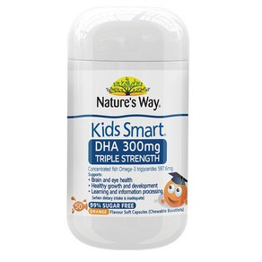 네이처스웨이 키즈 스마트 DHA 300mg 벌스틀렛 Natue's Way 뉴질랜드 Kids DHA BURSTLET, 50정, 1개