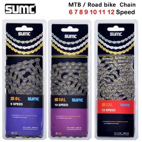 SUMC 자전거 체인 MTB 산악 도로 자전거 체인 시마노 SRAM 8s 9s 10s 11s 12 s 티타늄 초경량 부품 8 9 10 11 12 s, 4)11 Speed SX11, 1개