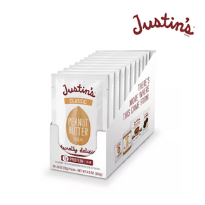 [Justin's] 저스틴 Justin's 짜먹는 땅콩버터 무당 무염 무첨가 피넛버터 32g 10포입 Justin's Classic Peanut Butte Squeeze, 1박스, 326g