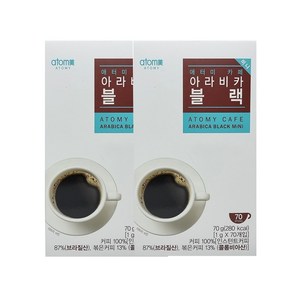 애터미 블랙커피 아라비카 블랙 미니 70T X 2개 + 휴대용물티슈 증정