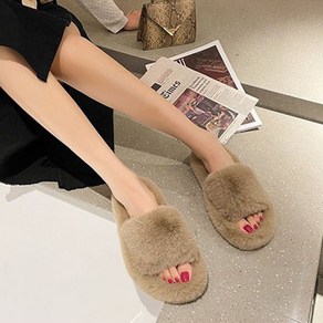 여성 외출용 슬리퍼 겨울 실내 실외 털 슬리퍼 Women's slippers