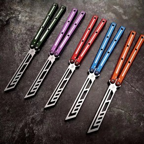 발리송 Baliplus Kake Raken Kaken V3 Balisong 클론 트레이너 나비 훈련 칼 알루미늄 채널 핸들 젠 핀 EDC 수공구, 1개