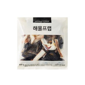 도매 한박스 모노쉐프 새우 홍합 오징어 백합 꽃게 모듬 해물프랩 총400g, 20개