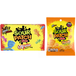 [사워패치 인기2종세트] 사워패치 키즈 익스트림 + 피치 2종세트 Sou Patch Kids Exteme + Peach, 1세트, 200g