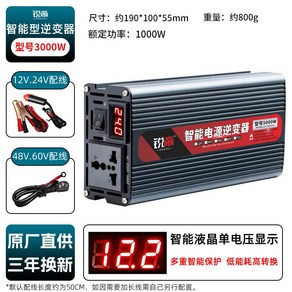 자동차 인버터 12V 24V 48V 60V 220V 변환기, 3000W