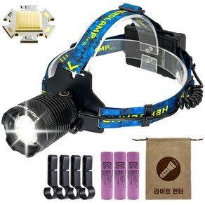 라이트헌터 파워맥스 모션센서 XHP360 헤드랜턴 LED C타입 낚시 해루질 등산 작업용, 헤드랜턴+안전모클립+파우치+배터리, 1개