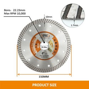 드라이 105-230mm 인치 9 커팅 타일 개 대리석 인치 세라믹 BGTEC 초박형 7 1 인치 톱날 인치 플레이트 다이아몬드 디스크 컷 화강암 6 4/4.5, 1개, 4) 1pc - 6inch 150mm