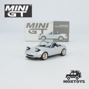 MINI GT 마쓰다 호환 미아타 MX-5 NA 튜닝 버전 실버 스톤 LHD 다이캐스트 모델 자동차 164