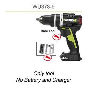 WORX 웍스 전동드라이버 헤비 듀티 무선 임팩트 드릴 브러시리스 WU373 20v 95Nm 2000rpm 34000bpm 액티브 트위스트 방지 보호 공유 그린 배터리