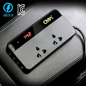 카모아 듀얼 퀵차지 스마트 파워 인버터(200W) 차량용 12V 220V 변압기 노트북 QC3.0 USB 충전기, 듀얼 퀵차지 스마트 파워 인버터(12V), 1개