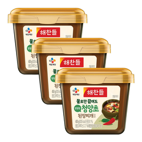 해찬들 그대로 끓여먹는 된장찌개 매운 청양초 전용 된장, 3개, 450g