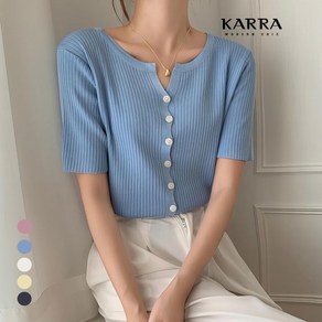 [카라] KARRA 제리골지버튼반팔니트_A4M1064