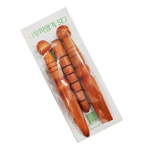 원목 휴대용지압봉 3개입 손바닥 발바닥 안마스틱 괄사 마사지