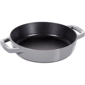 staub 스토우브 [ 양손 프라이팬 그레이 20cm ] 스킬렛 양손 주물 법랑 IH 대응 [일본 정규 판매품] Double Handle Fying Pan 40511-660, 1개