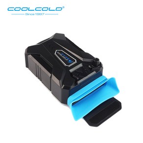 노트북쿨링패드 노트북쿨러 COOLCOLD 휴대용 노트북 쿨러 USB 에어 외부 추출 냉각 팬 속도 조절 가능 15 15.6 17 인치, 1.Black