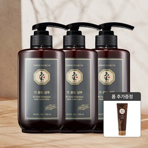 [댕기머리]지성 모발용 기 골드 샴푸 500ml 3개 + 클렌징폼