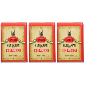 Szeged Hot Hungaian Papika 4 ounce (Pack of 3) 세게드 핫 헝가리 파프리카 4온스(3팩), 1개