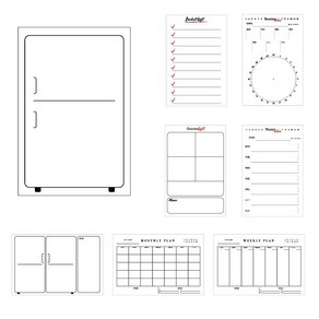 냉장고 지도 화이트보드 투명 필름 접착 스티커 월간 계획표 일주일 식단표 마카펜, 03 냉장고지도