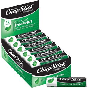 ChapStick 클래식 스피어민트 립밤 튜브 립 케어용 스피어민트 챕스틱 - 0.15온스(12개 팩) ChapStick Classic Speamint Lip Balm Tub, 4.3g, 12개