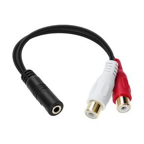 스테레오 3.5mm 3극 to RCA 2선 케이블 20cm 15cm 암 수, F to 2RCA F